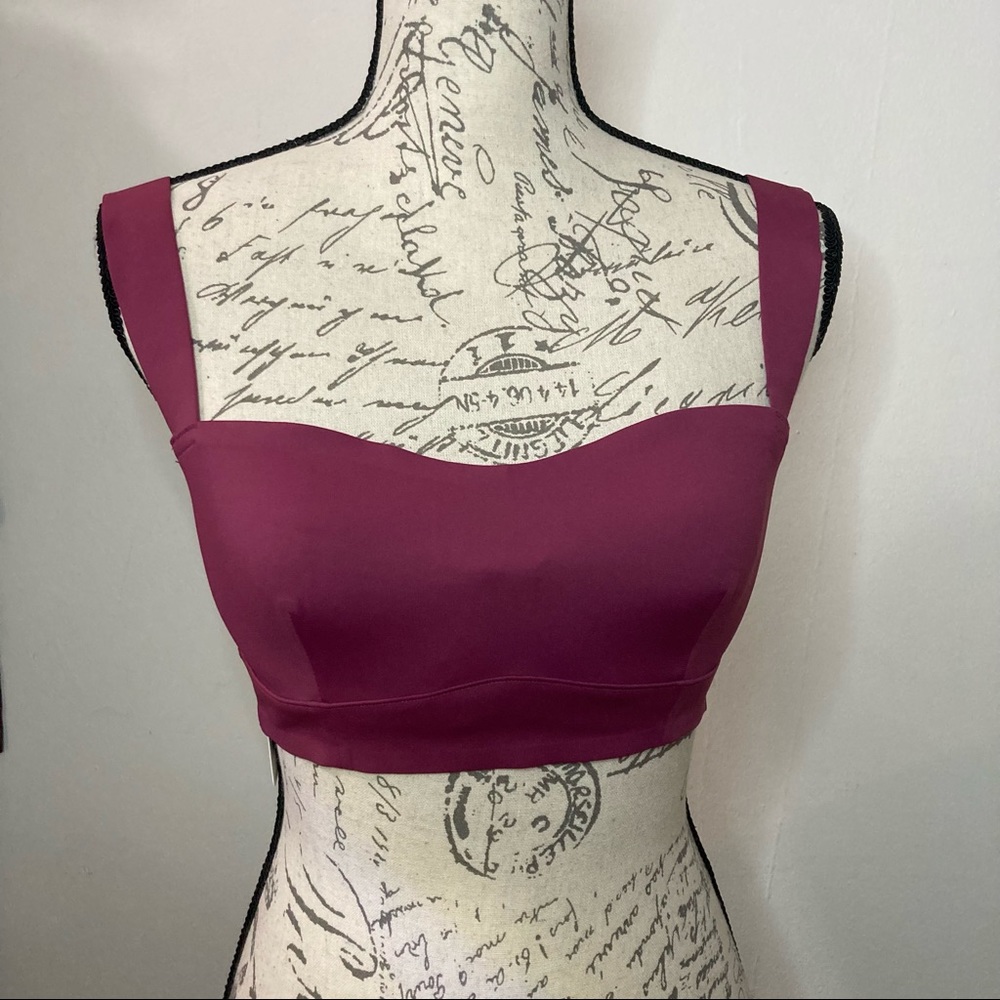 Free People Naomi Longline Bra Thick Adjustable Straps Pink Purple Comfort Bra - Picture 4 of 12